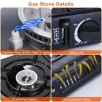 1Pc 3300W Portable Camping Stove Butane Canister Dual Fuel Burner Piezo Electric Ignition Single Burner With Automatic Tank Ejection Overpressure Cut Off Carry Case For Camping Hiking Picnic Fishing B - Image 10