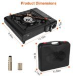 1Pc 3300W Portable Camping Stove Butane Canister Dual Fuel Burner Piezo Electric Ignition Single Burner With Automatic Tank Ejection Overpressure Cut Off Carry Case For Camping Hiking Picnic Fishing B - Image 9