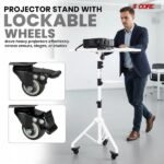 Projector Stand 29.5 To 71 Inch Adjustable Tripod 2 Shelves Portable Laptop Cart W Phone Holder - Image 5