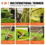 43CC 6-in-1 Multi-Functional Trimming Tools, Gas Hedge Trimmer, Weed Eater, String Trimmer, Brush Cutter, Edger, Pole Saw Chainsaw Pruner With Extension Pole - Image 5