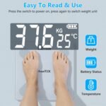 Smart Digital Scale For Body Weight High Accuracy BMI Weight Scale Full Body Composition Analysis Sync With APP 4mm Tempered Glass 397LBS Capacity LCD Display - Image 7