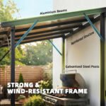 Hardtop Grill Gazebo, Lean-to BBQ Shelter with Polycarbonate Roof for Outdoor, Patio, Lawn - Image 4