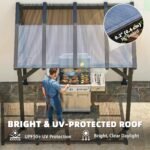Hardtop Grill Gazebo, Lean-to BBQ Shelter with Polycarbonate Roof for Outdoor, Patio, Lawn - Image 6