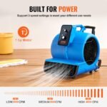 Floor Blower 1560 RPM 4000 CFM Air Mover With 3 Blowing Angles 3-Speeds - Image 3