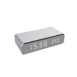 LED Electric Alarm Clock With Wireless Charger Desktop Digital Despertador Thermometer Clock HD Mirror Clock Watch Table Decor
