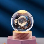Crystal Ball 3D Inner Carved Solar System Glowing Night Lights Warm Bedside Light Festival And Kid Gift Night Lamp - Image 41