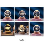 Crystal Ball 3D Inner Carved Solar System Glowing Night Lights Warm Bedside Light Festival And Kid Gift Night Lamp - Image 61