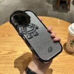 Glitter Astronaut Camera Stand Phone Case For I14 13 12 11 Pro Max XR 14 Plus Invisible Lens Bracket Plating Soft Cover - Image 35