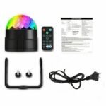 Disco Party Lights Strobe LED DJ Ball Sound Activated Bulb Dance Lamp Decoration - Black