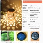 Outdoor Solar Lantern Lights Waterproof High Brightness Hanging Imitation Bamboo Weaving Hollowed Table Lamp Decoration - Image 2