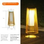 Outdoor Solar Lantern Lights Waterproof High Brightness Hanging Imitation Bamboo Weaving Hollowed Table Lamp Decoration - Image 3