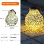 Outdoor Solar Lantern Lights Waterproof High Brightness Hanging Imitation Bamboo Weaving Hollowed Table Lamp Decoration - Image 4