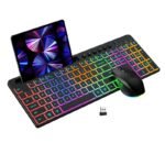 Wireless Keyboard And Mouse One-piece Set With Card Slot Luminous Ergonomic Business Office - 2.4g Dry Battery