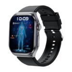 Smart Watch Women Men 2.0 Display - Waterproof Fitness Tracker With Bluetooth Call Answer, 24 -7 Heart Rate Sleep Monitor, Pedometer Fashion Gift For Her - Black silicone strap