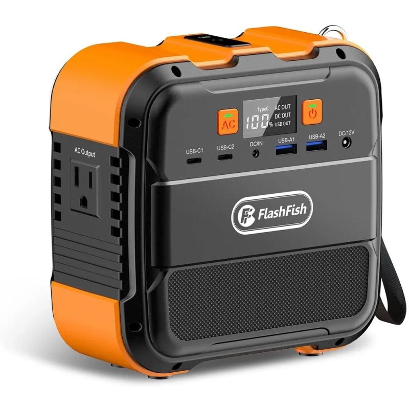 CJZS26392560001 Flashfish 120W Portable Power Station, 98Wh/26400mAh Solar Generator Backup Power Battery Pack With AC/DC/Type-c/USB/Flashlight, 110V Power Bank For Charging Laptop Phone Tablet In Camping RV Van Trip - A101 - Image 1