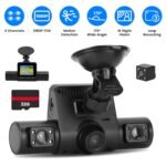 1Pc 360 Degree View FHD 4 Channel Dash Cam 1080P Front 480P Rear Left Right Inside Dash Camera With IR Night Vision Loop Recording Motion Detection Free 32GB MMC Card - Image 3