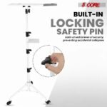 Projector Stand 29.5 To 71 Inch Adjustable Tripod 2 Shelves Portable Laptop Cart W Phone Holder - Image 4
