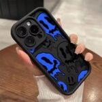 Soft Protective Case for iPhone 11–17 Series – Blue & White with Black Accents - Image 2