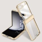 6D Plated Hard PC Case with Tempered Glass for Samsung Galaxy Z Flip 3–6 – Hinge & Camera Protection