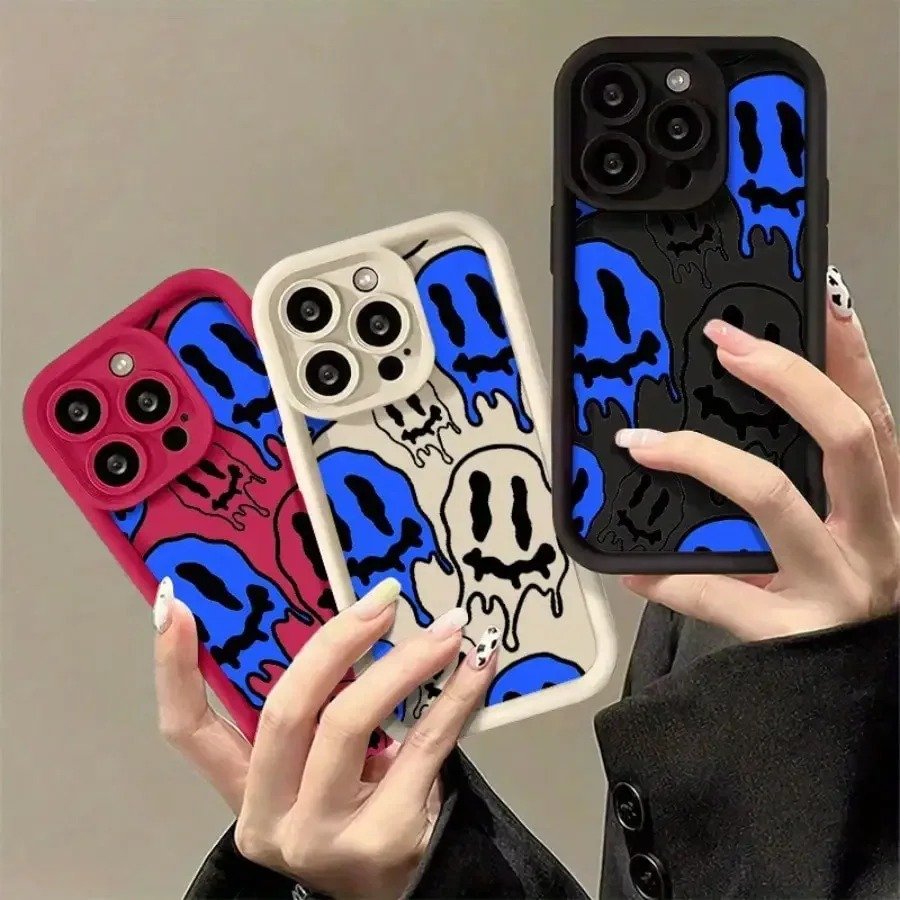 main-image-2-13.jpeg Soft Protective Case for iPhone 11–17 Series – Blue & White with Black Accents - Image 1