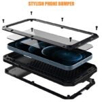 IP54 Waterproof Heavy-Duty Metal Case for iPhone 11–17 Series – Gorilla Glass Protection - Image 2