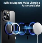 Clear Black Magnetic Case for iPhone 11–17 Series – Includes Screen & Lens Protection - Image 3