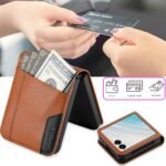 Flip Leather Wallet Case for Samsung Galaxy Z Flip 3–7 – Card Holder Book Cover - Image 4