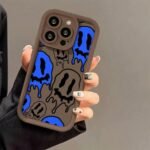 Soft Protective Case for iPhone 11–17 Series – Blue & White with Black Accents - Image 8